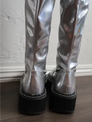 like new open box Demonia Over the Knee Combat Boots Size 6 WOMENS thumbnail 7
