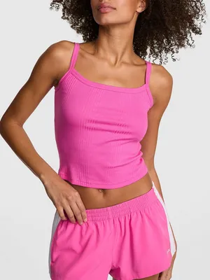 Victoria's Secret PINK Victoria's Secret Ribbed Tank & Shorts Set Pink Gossip L thumbnail 6