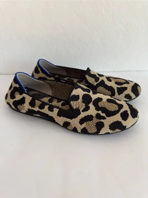 Rothy’s The Almond Toe Loafer Retired Desert Cat Leopard Print Knit Flats 5.5 thumbnail 3