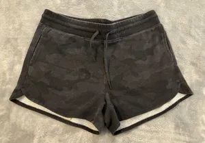 Women’s Velocity Black Camo Lounge Shorts with a Waistline Drawstring Size Large thumbnail 1
