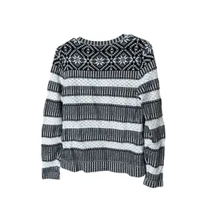 Talbots Cardigan Sweater Womens Small‎ Black White Striped Zip Up Knit thumbnail 8