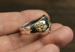 925 Silver Plated Lion Head Ring for Men Women,Punk Hip Hop Ring thumbnail 5