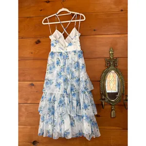 Lulus Cultivate Crushes White Floral Midi Dress XS Fairycore Wedding thumbnail 5