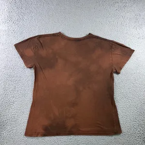 Def Leppard Graphic T-Shirt Women‎ L Brown Mineral Wash Leopard Rock Band Tee thumbnail 2