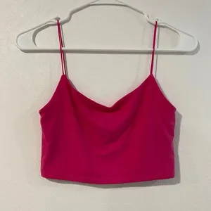 Wilfred Free Aritzia Pink Cowl Neck Crop Cami Tank Top Size S thumbnail 3
