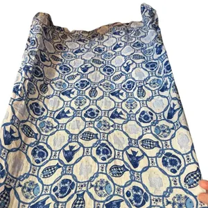 Isaac Mizrahi New York Linen Blend Maxi Dress NWT Blue White thumbnail 4