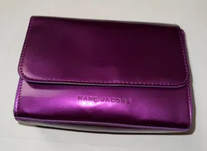 Authen Marc Jacobs Cosmetic Bag w/Lining Glossy Purple & Green. 7x5x2 thumbnail 1