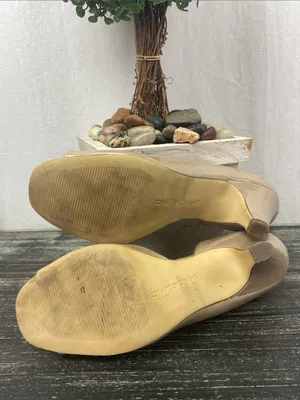 Bandolino Tan Nude Slip On Kitten Heel Square Toe Shoes 7 thumbnail 4