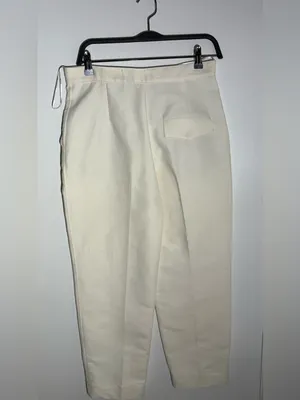 Zara Cream Straight-Leg Ankle Trousers thumbnail 7