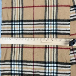 V. Fraas Scarf Womens One Size Beige Plaid Cashmink Acrylic Fringe Germany thumbnail 2