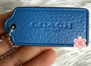 2" COACH Blue Fob Bag Charm Hang tag Hangtag thumbnail 1
