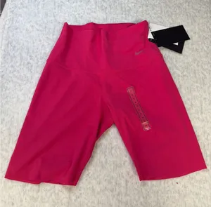 Nike Zenvy Womens Dri-FIT‎ High Rise 8 Inch Biker Shorts Pink DQ6003-666 Small thumbnail 1