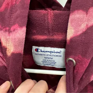 Champion Tie Dye Magenta Hoodie Hooded Sweatshirt thumbnail 3
