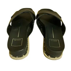 Dolce Vita "Gracy" Black Faux Leather Slide On Espadrille Sandals (7.5) thumbnail 7