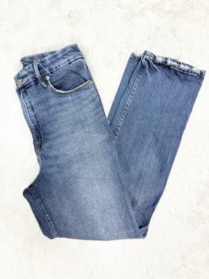 Good American Good Curve Straight Jeans Size 10/30 Super High Rise Raw Hem thumbnail 8