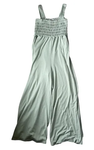 Ces Femme Boutique smocked jumpsuit light sage green thumbnail 1