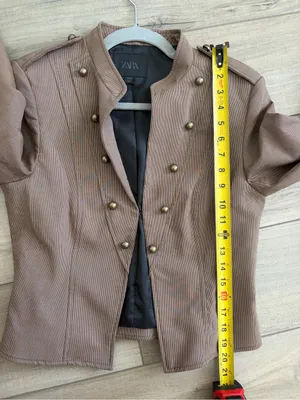 ZARA Buttoned Short Military Style Cropped Blazer Jacket Brown Vigore M thumbnail 9