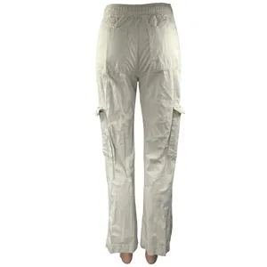 Abercrombie & Fitch Women's White High Waisted Straight Cargo Trousers Pants 0 thumbnail 3