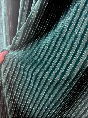 House of Harlow 1960 Teal Green Velvet Striped Wide Leg Pants Small Stretch thumbnail 5