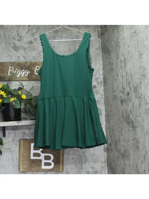 NWT Wild Fable Lace Drop Waist Mini Skater Dress with Built-In Briefs Green L thumbnail 3