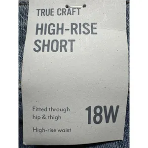 True Craft Denim‎ Shorts High-Rise Distressed Blue Wash Plus Size 18W thumbnail 3
