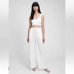 Gap Airy Wide Leg Linen Blend Elastic Waist Pants XS NWT thumbnail 2
