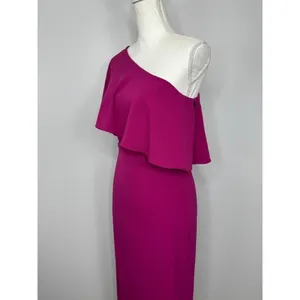 Lovers‎ + Friends Bentley One Shoulder Midi Dress XS Hot Pink Cocktail Party NEW thumbnail 7