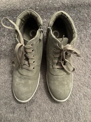 Journee Collection Women's High-Top Sneakers in Light Gray Size 11 thumbnail 3