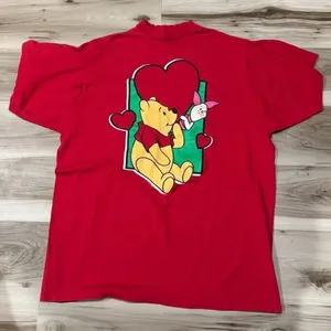 Disney Vintage 90’s Pooh Oversized Sleep Shirt Women’s One Size Valentines Heart thumbnail 1
