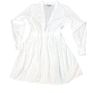 Antonio Melani 100% Cotton Lace Swim Cover Up Dress White Boho Tunic Size M thumbnail 2