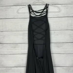 Lulus Strappy To Be Here Black‎ Lace-Up Maxi Dress Size Medium Black Backless thumbnail 7