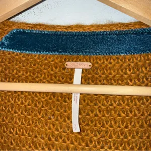 Free People‎ knit sweater over sized mustard brown color Alpaca Blend Small thumbnail 3