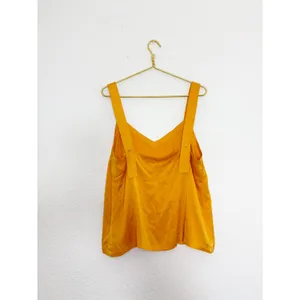 Anthropologie Floreat Tangerine Silk Cross Tank Top Camisole Blouse Cami Large thumbnail 14
