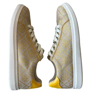 Tory Burch Howell T-Monogram Court Sneakers Goldfinch Yellow 8.5 thumbnail 1
