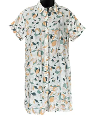 Rachel Zoe 100% Linen Shirt Dress Sz S Tropical Resortwear Beach‎ Vacation thumbnail 1