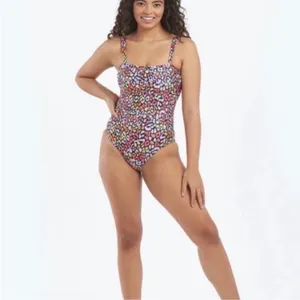 Summersalt The Wide Strap Oasis one piece swimsuit in multi-color leopard thumbnail 3