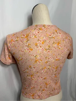 Coquette Soft Girl Dainty Floral Double Bow Tie SS Cardigan XS thumbnail 5