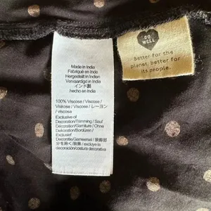 Madewell Black Gold Lucie V-Neck Smocked Mini Oval Dot Baby Doll SZ XL #1862 thumbnail 13