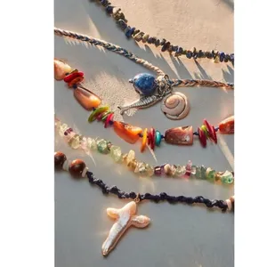 Free People Ariana Ost Easy Does It Pearl Cross Strand Necklace Bohemian Beach thumbnail 7