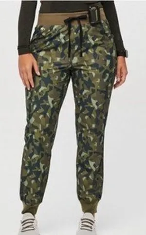 FIGS Technical Collection XL Green Geo Camo Scrub Joggers W23SW2067 Womens thumbnail 1