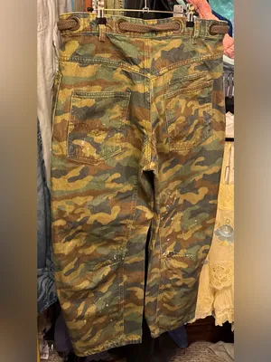 NWOT Free People We The Free Moxie Printed Low-Slung Barrel Jeans Green Camo 29 thumbnail 14