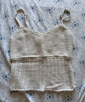 Abercrombie & Fitch Cream Crochet Camisole Tank thumbnail 1