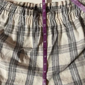 Cream Plaid Cuffed Hem Pants 26" Waist EUC thumbnail 6