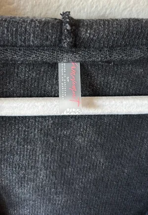 Free People Movement black criss cross cropped hooded terry sweatshirt thumbnail 4