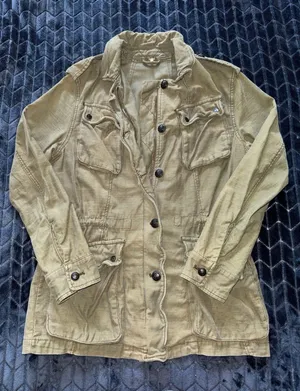 Free People Not Your Brothers Surplus Army Green Full Zip Jacket Size‎ Small thumbnail 1