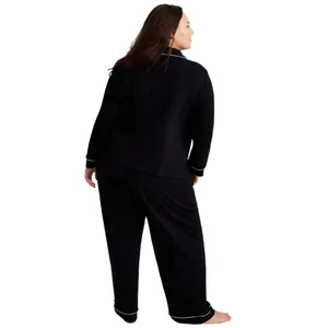 NEW State of Day Womens Ribbed Piper Pajama Pants Black 3X thumbnail 7