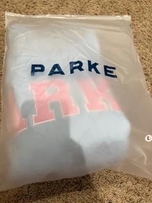 Parke Varsity mockneck sweatshirt birthday blue and pink L/XL thumbnail 6