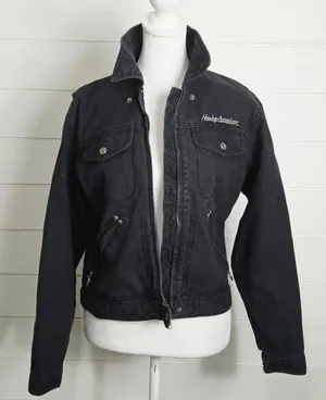 Harley-Davidson Black Women's Jean Jacket with Snap Pocket size S thumbnail 1
