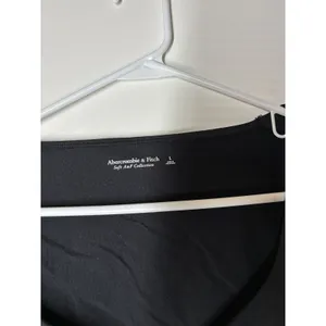 Abercrombie & Fitch black long-sleeve twist-front cutout bodysuit L Soft stretch thumbnail 2