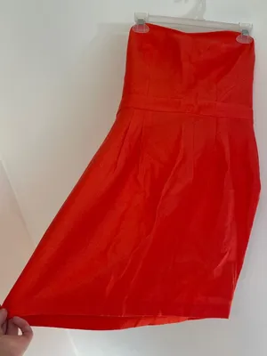 COOPERATIVE URBAN OUTFITTERS Bright Coral Orange Strapless Mini Sheath ? Dress thumbnail 10
